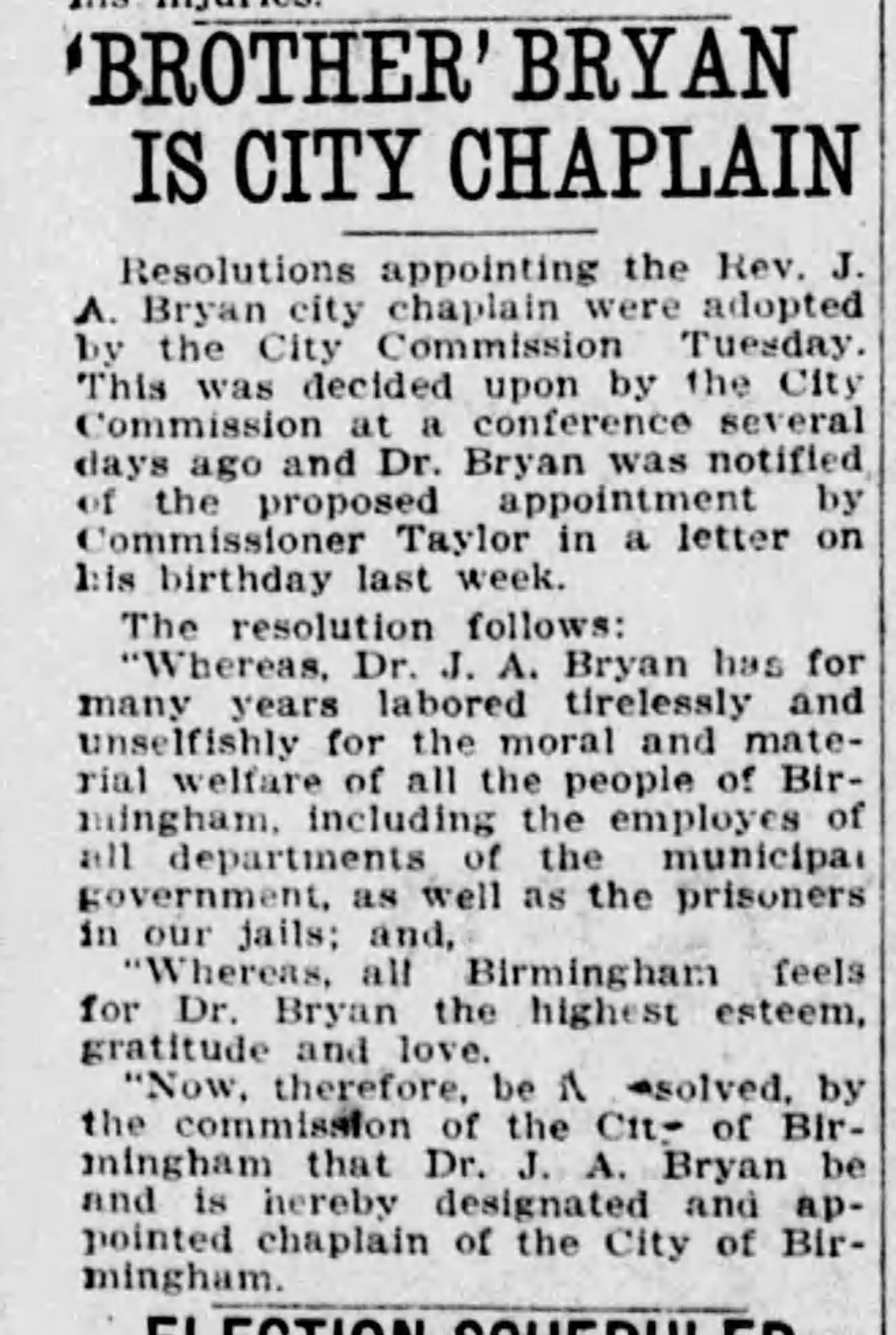 Brother Bryan Is City Chaplain